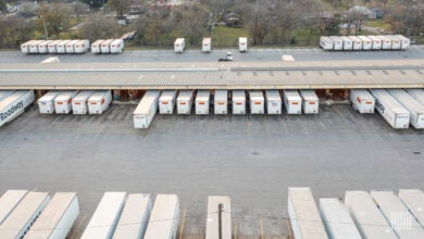 Aerial of YRC Freight terminal in Houston