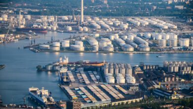 a photo of a ship fuel hub - Rotterdam