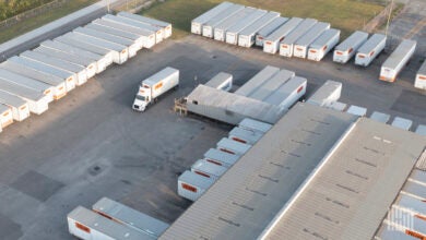 An aerial photo of a Yellow terminal in Houston