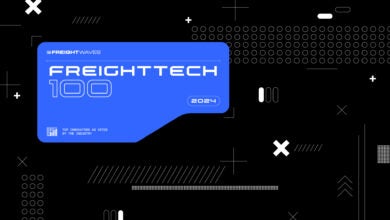 The identity badge for FreightWaves' 2024 FreightTech 100 awards.