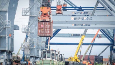 a photo of ILWU port operations in Southern California