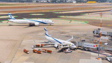 El Al planes at the terminal in Tel Aviv.