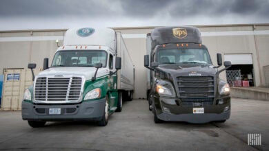 Trucks at warehouse