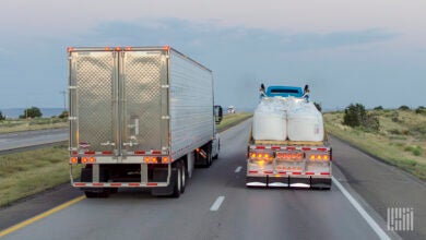 Trucks on the highway