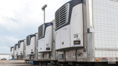 Row of reefer trailer units