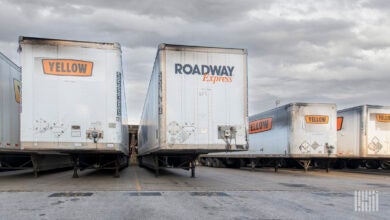 Trailers parked at a Yellow terminal