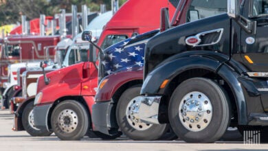 Trucks at truck stop