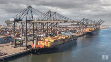 MSC Jeanne container ship with the MSC Antonia in the background at Port Houston, TX