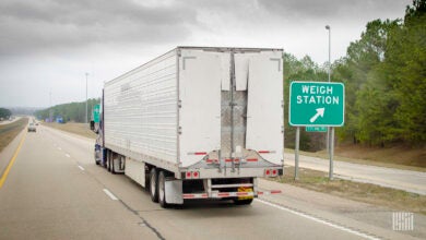 Truck near weigh station