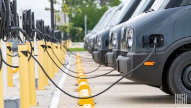 trucks at charging station