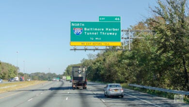 Baltimore Harbor Tunnel sign