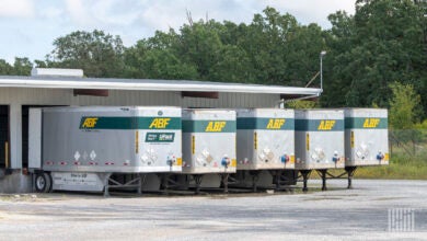 ABF pup trailers at a terminal