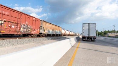 truck and freight train