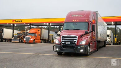 A Prime Inc. tractor-trailer at a Love's Travel Stop