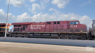 Image shows a Canadian Pacific locomotive.