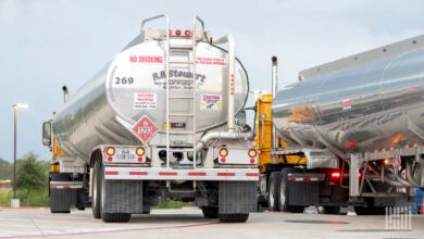 tanker trucks parked