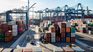 Container terminal at the Port of Los Angeles