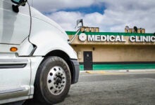 Truck at medical clinic