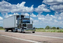 truck trailer on the highway