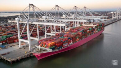 a container ship docked at Port Houston