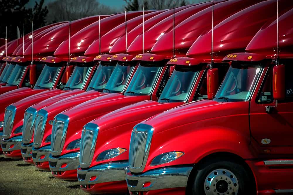  A row of Navistar Internationals. ( Photo: truckstockimages.com ) 