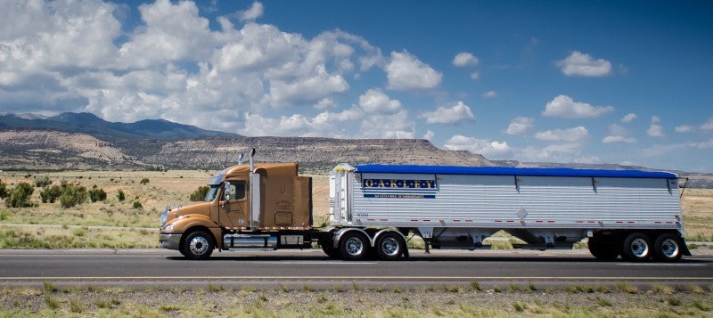   Bulk trailers, including walking floor and end dumps, are commonly used for cleanup following hurricanes. The timing of Florence could create a capacity issue in the southeast for ag products as owners of these types of trailers shift to cleanup efforts. (Photo: Truckstopimages.com)  