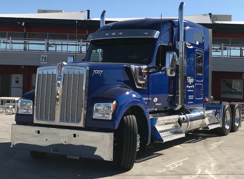  Kenworth’s new W990 long-hood tractor. ( Photo: Kenworth ) 