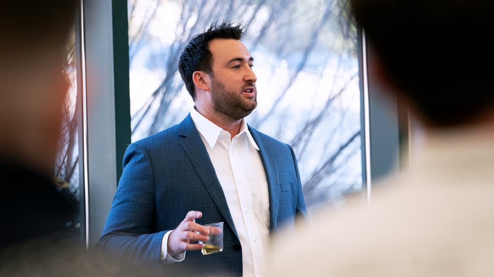  Arrive CEO Matt Pyatt addresses his Chattanooga team. ( Photo: Lexi Alvidrez / FreightWaves ) 