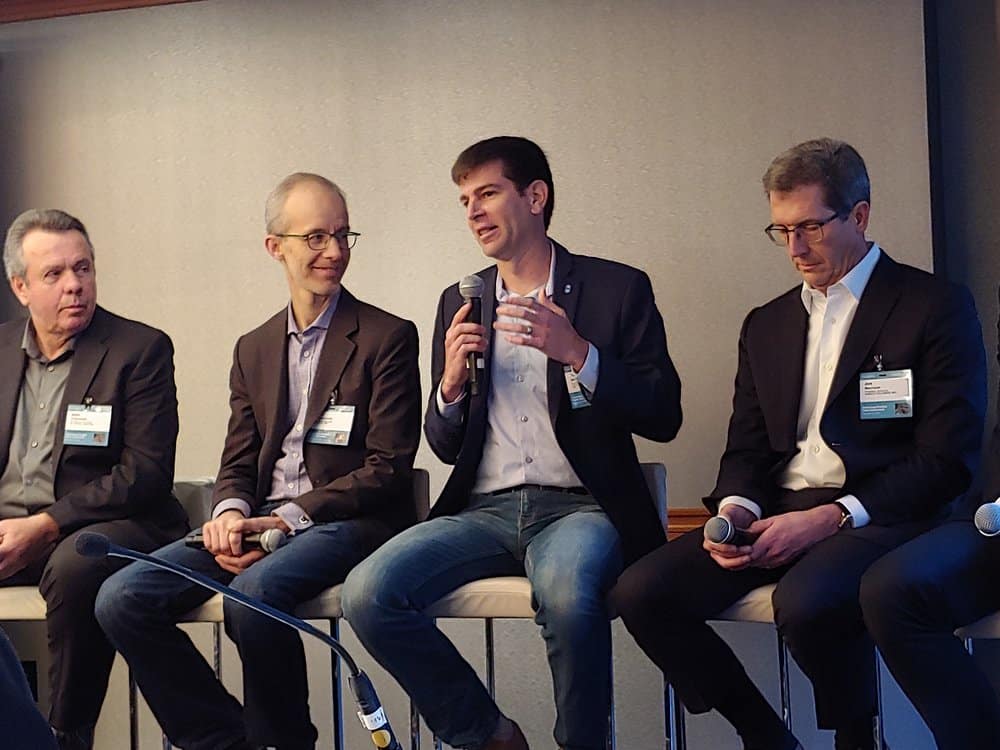  Left to right: John Townsend of Velodyne LiDAR; Paul Konasewich of Paccar; Josh Switkes of Peloton; and Jon Morrison of WABCO Holdings. 