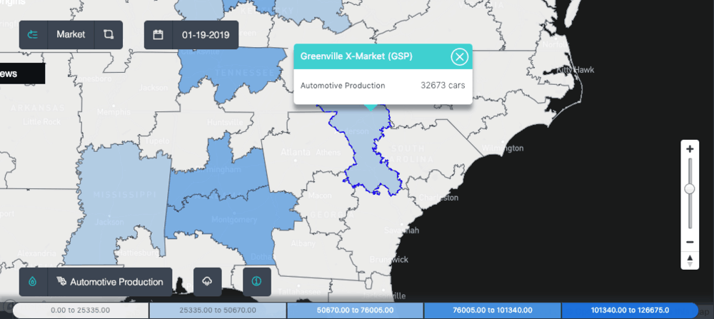  South Carolina’s Greenville County is a growing area of auto production ( Source: SONAR ) 