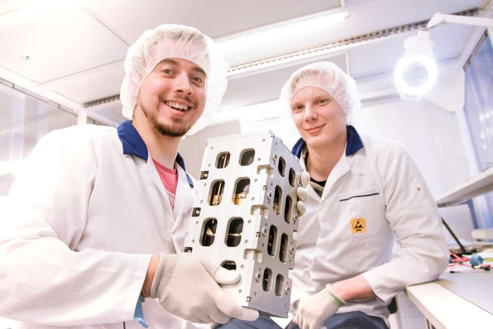  Advances in technology have led developers to create satellites not much bigger than a shoe box that can be launched into orbit for as little as  million, less than 10% of the previous cost to do so. ( Photo: Reaktor ) 