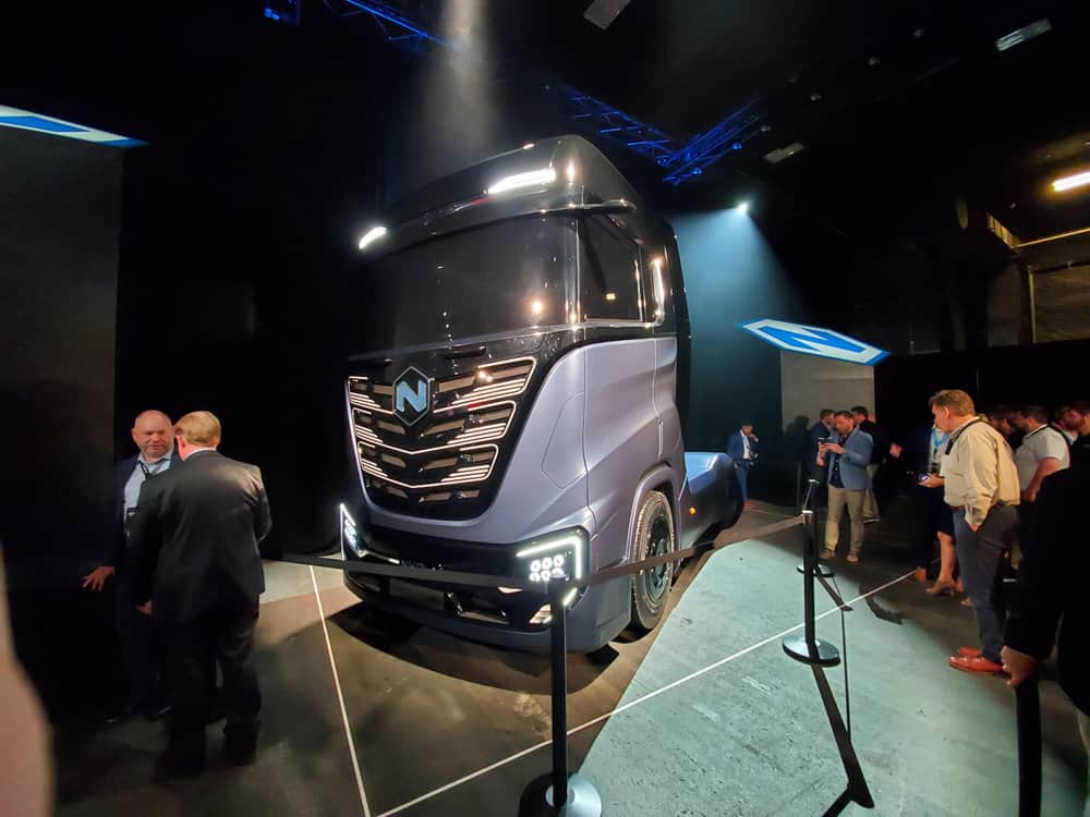  The Nikola Tre is nearly identical in specs to the Nikola Two, but will be marketed to the European market. ( Photo: Brian Straight/FreightWave s) 