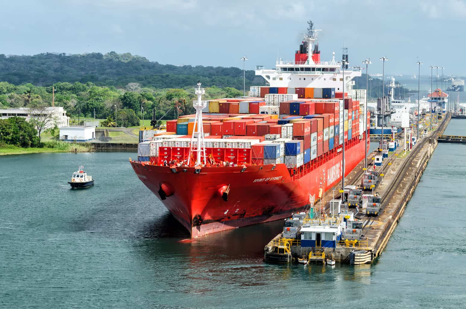 Panama Canal Ship Navigation Transportation Postcard Locks Latin 