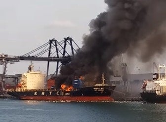 Boxship explosion and fire disaster puts 133 people in hospital ...