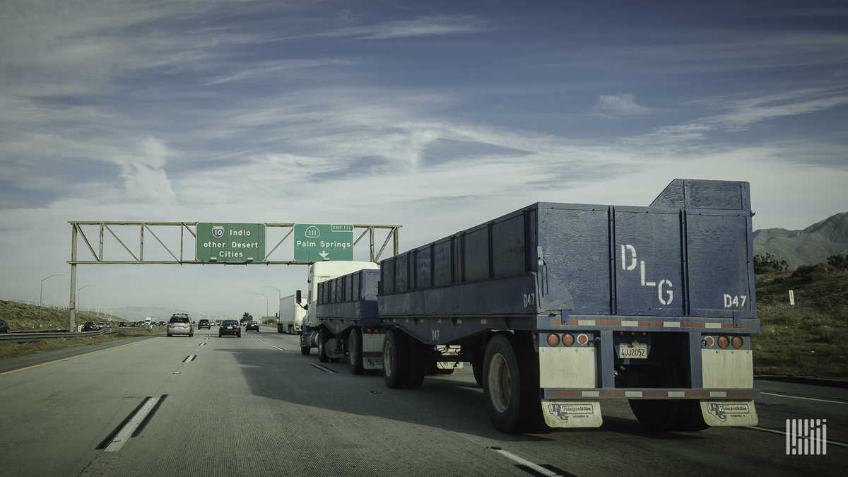 Truck passing through California