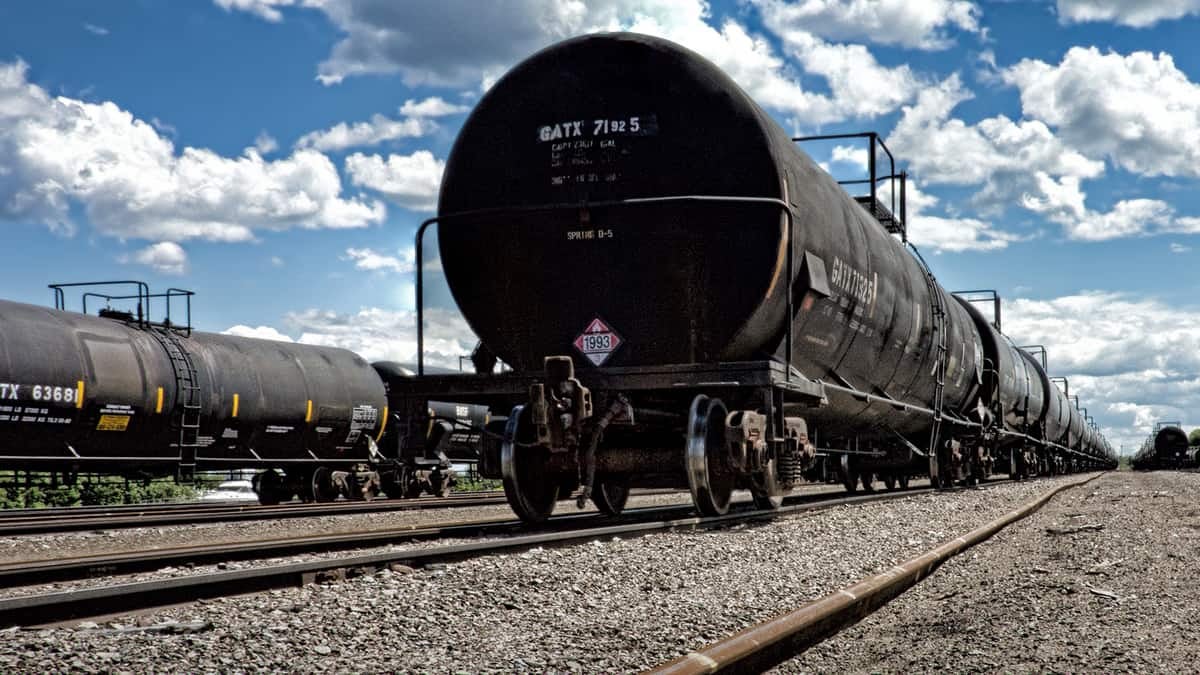 Rail tanker freight cars, which may carry hazardous materials