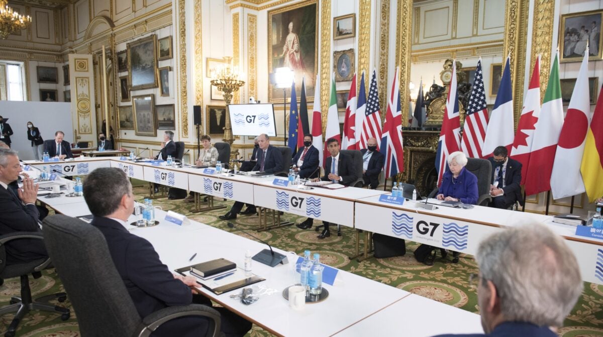 photo of G-7 ministers meeting to discuss Russia sanctions