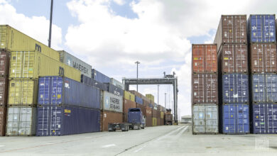 Container stacks at the Port of Houston